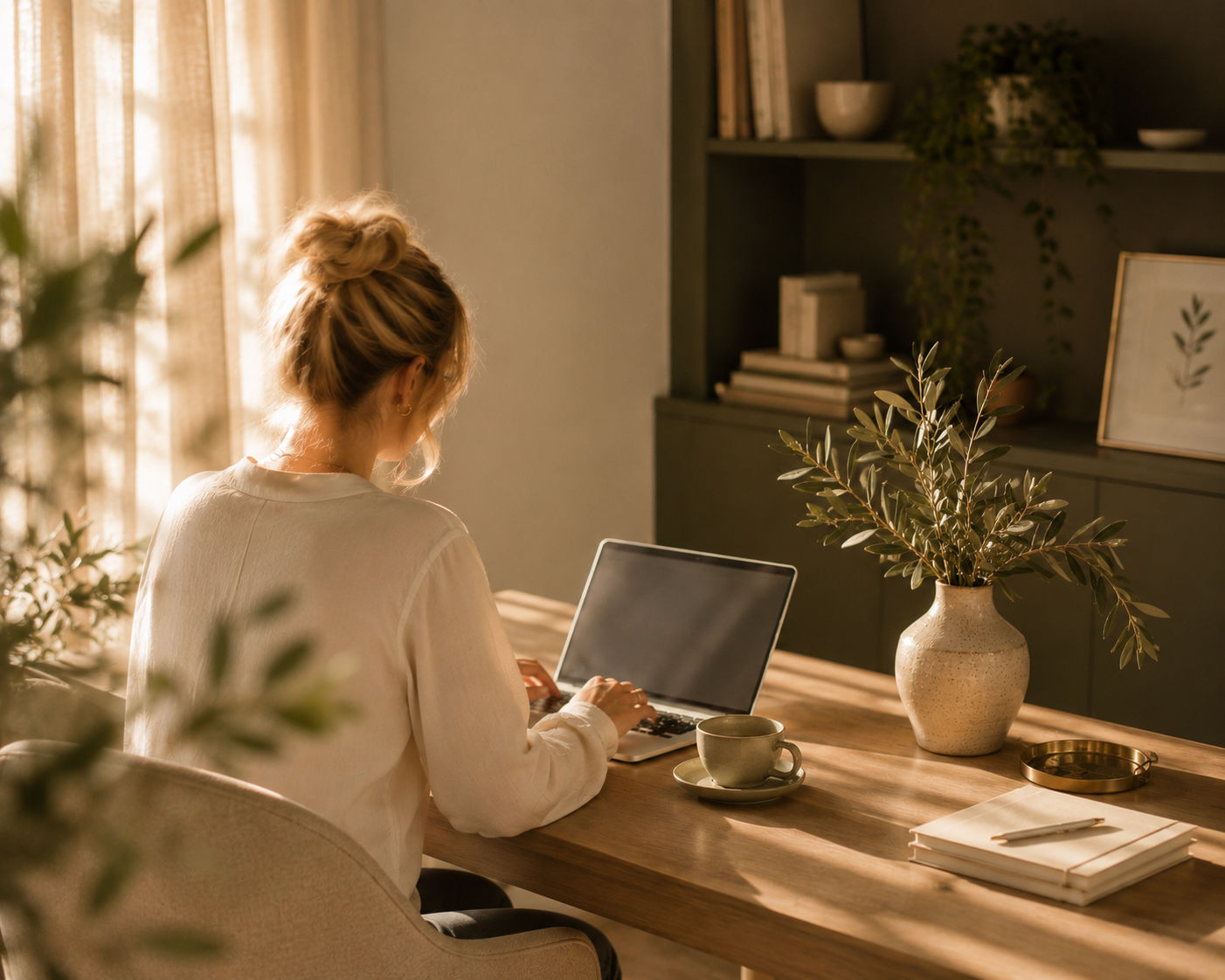 Simply Lily   aan het werk in thuiskantoor